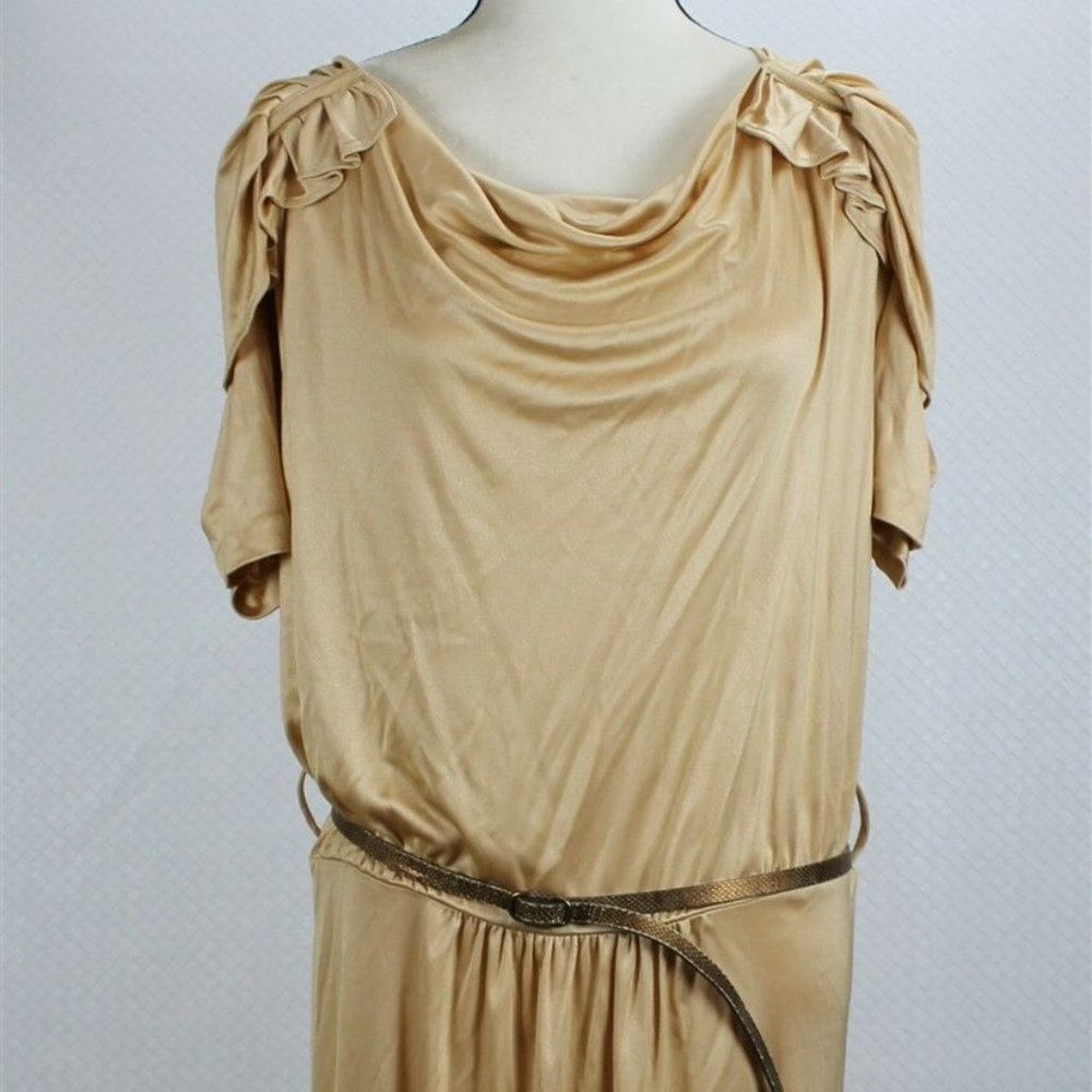 Emanuel Ungaro Vintage Dress Gold Cape Medium